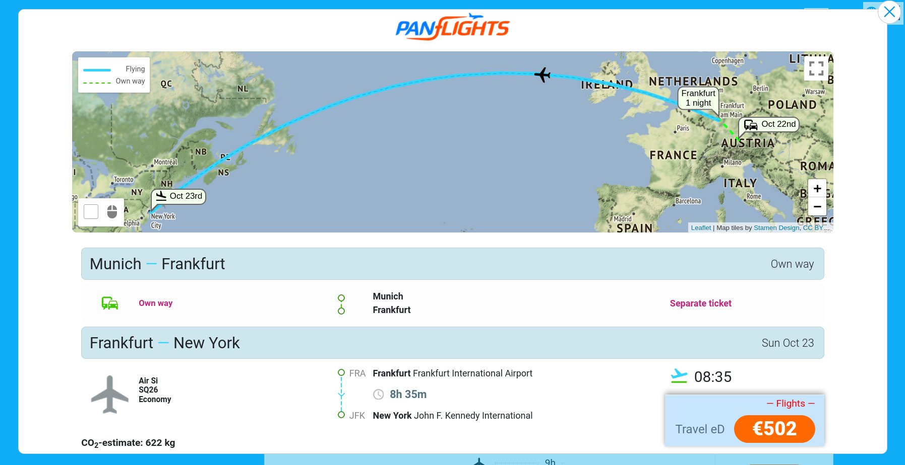 Panflights.com gør det lettere at finde klimavenlige rejseforbindelser.