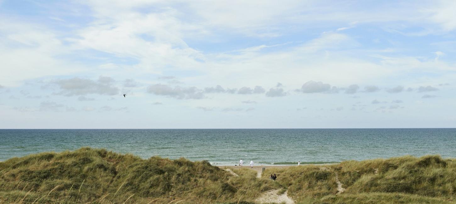 Foto af strand og hav i Vestjylland