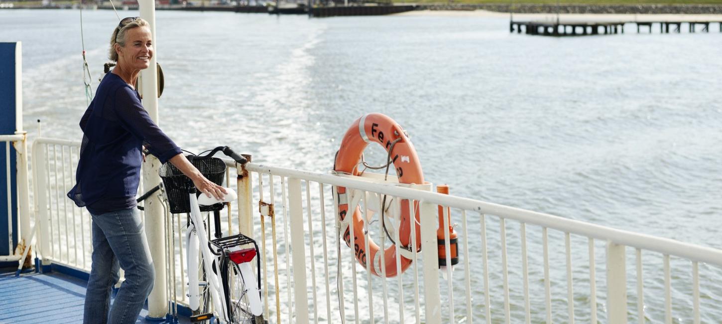 Cyklist på færge