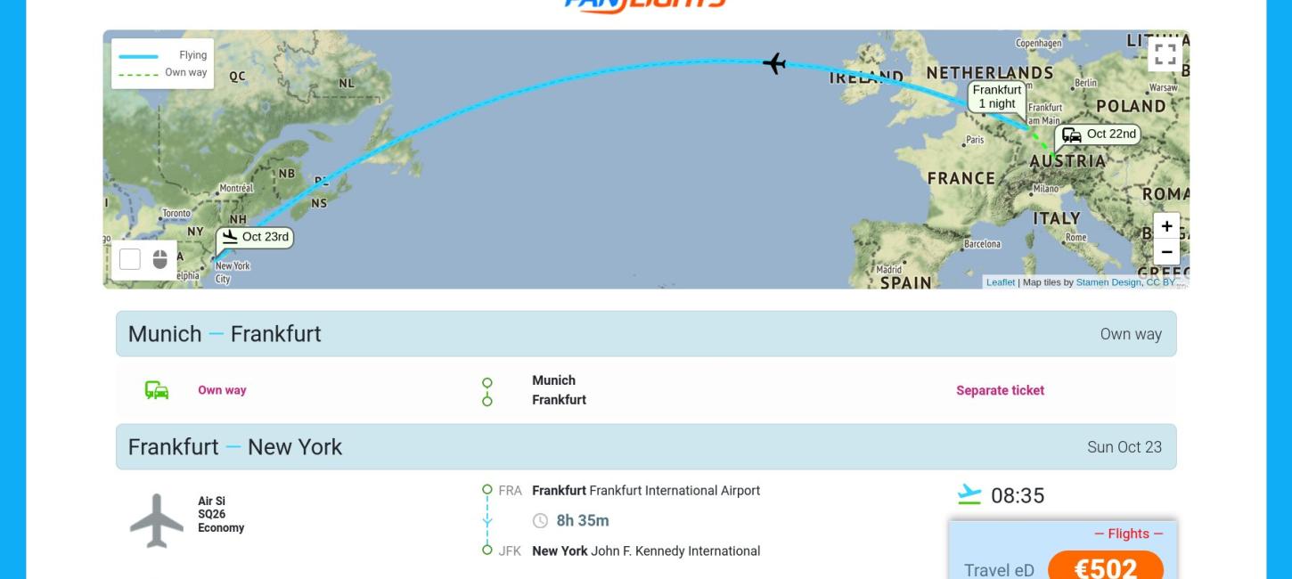 Panflights.com gør det lettere at finde klimavenlige rejseforbindelser.